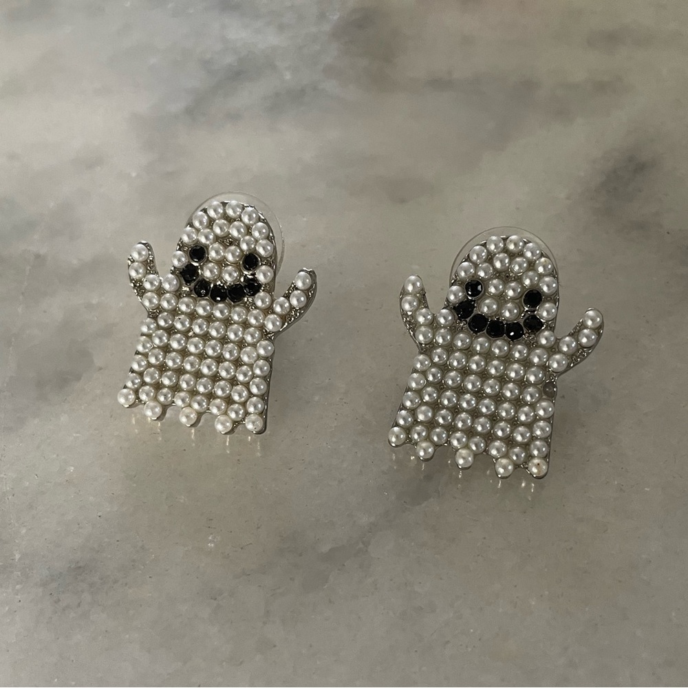 Halloween Ghost & Bat Earrings 2 Pairs